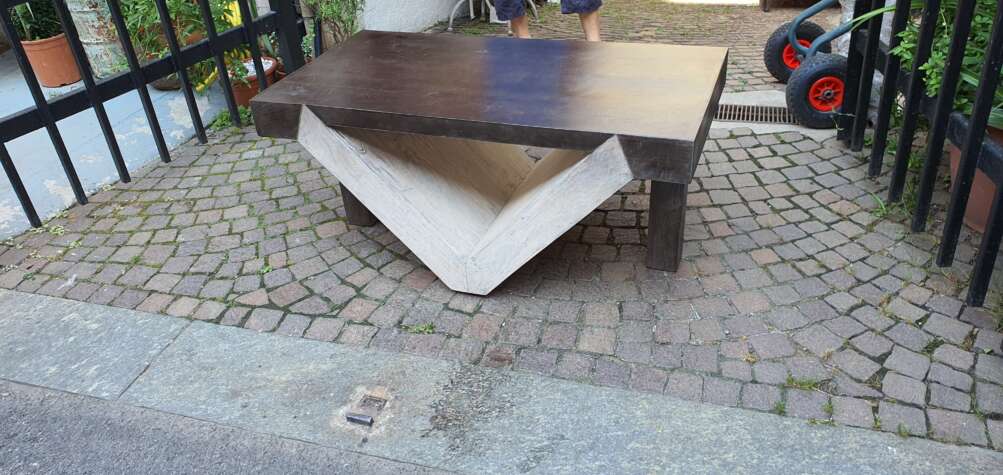 Tavolino in teak scuro moderno - immagine 3
