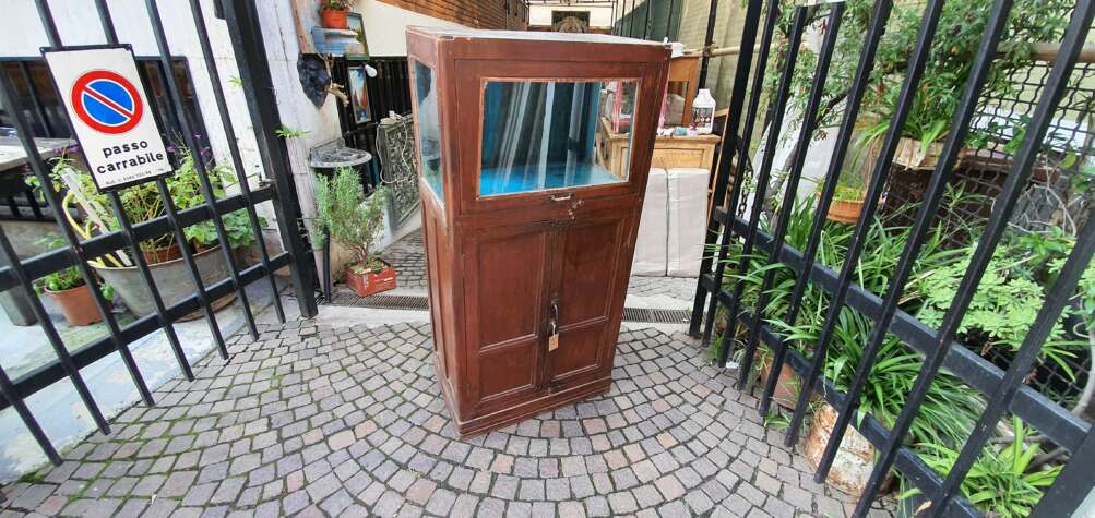 Vetrinetta scura in teak a scomparti - immagine 6