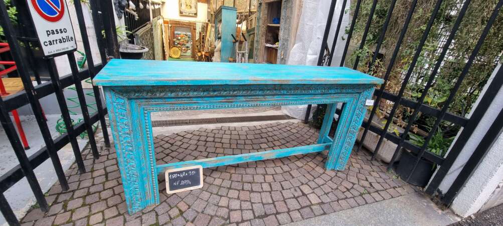 Consolle in teak azzurra - immagine 3