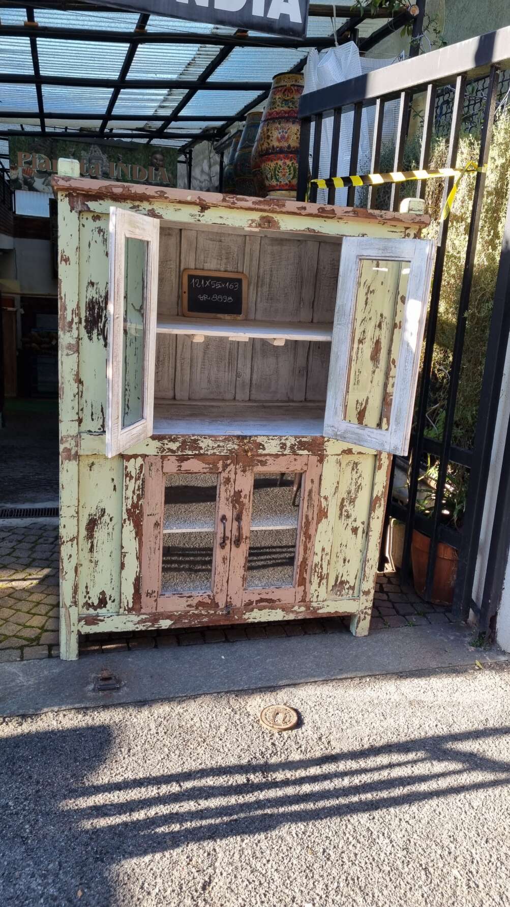 Vetrina massiccia in teak verde e viola - immagine 4