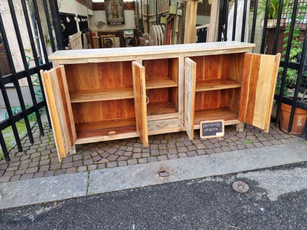 Credenza in Legno Intagliato con Motivi di Pesci - immagine 10