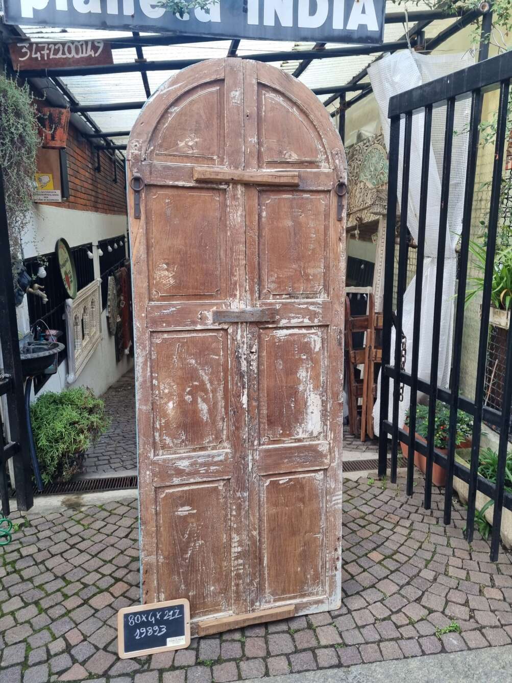 Porta in legno dipinta con motivi floreali - immagine 14