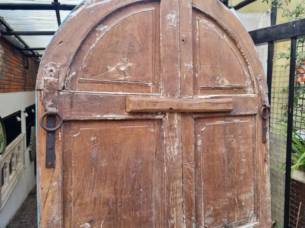 Porta in legno dipinta con motivi floreali - immagine 11