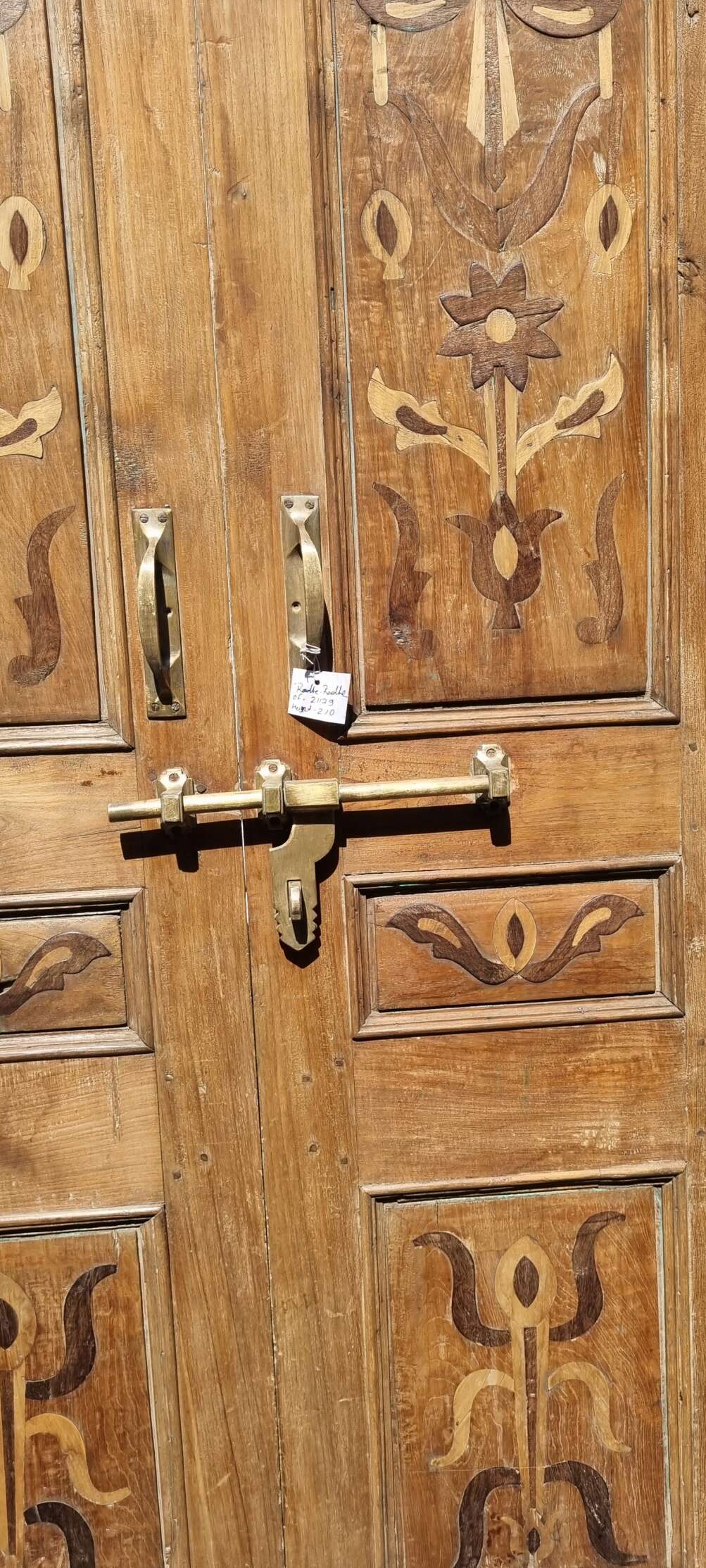 Antica porta rustico in teak grezzo - immagine 9