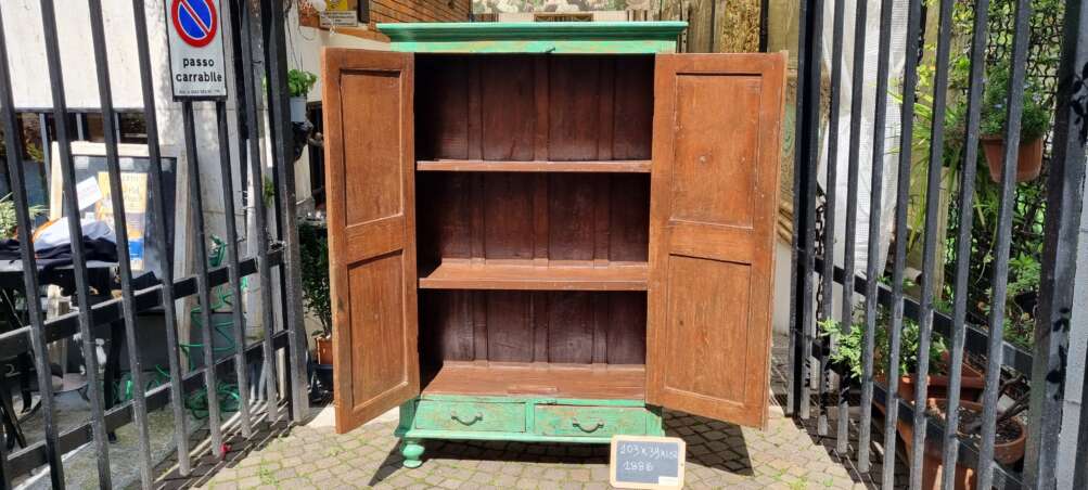 Armadio teak con finitura verde anticata - immagine 8