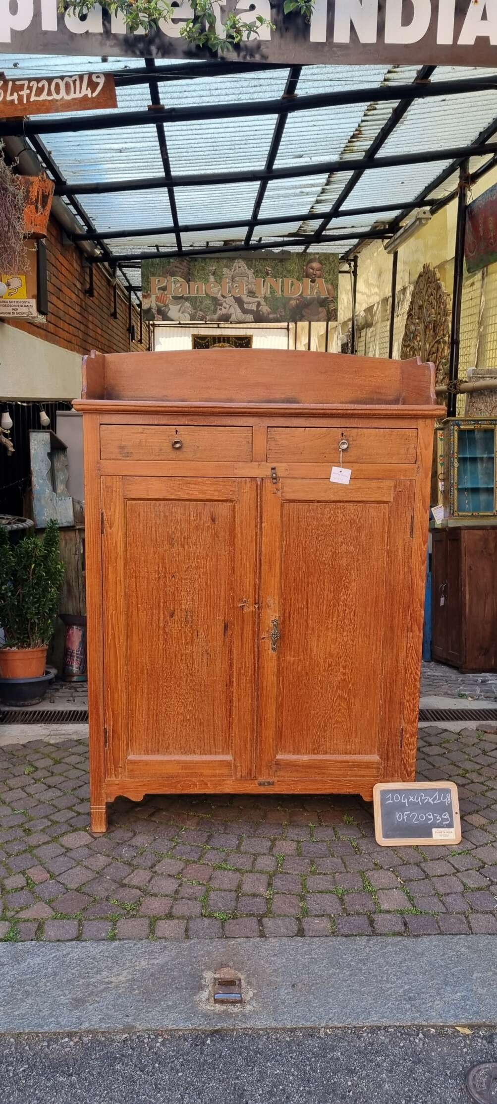 Credenza alta teak con alzata
