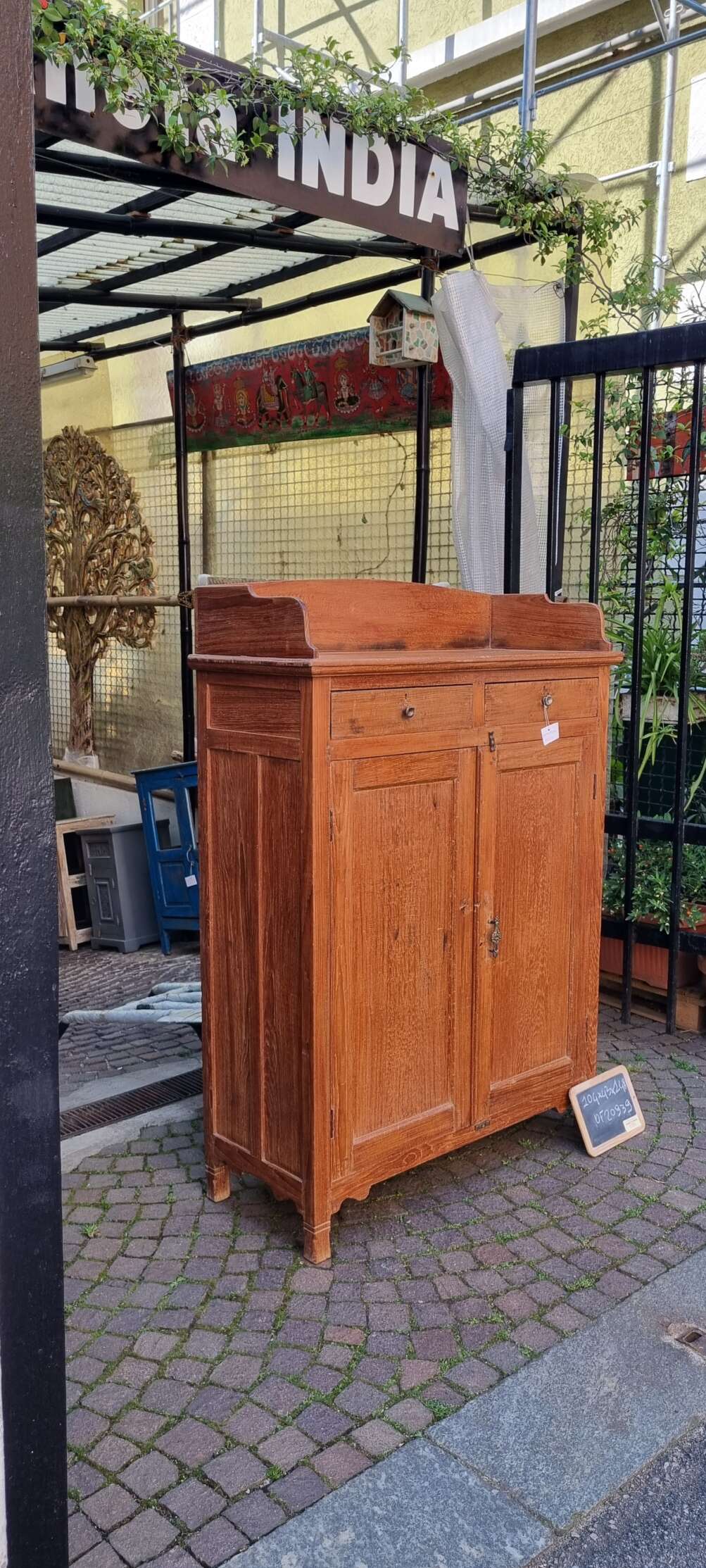Credenza alta teak con alzata - immagine 3