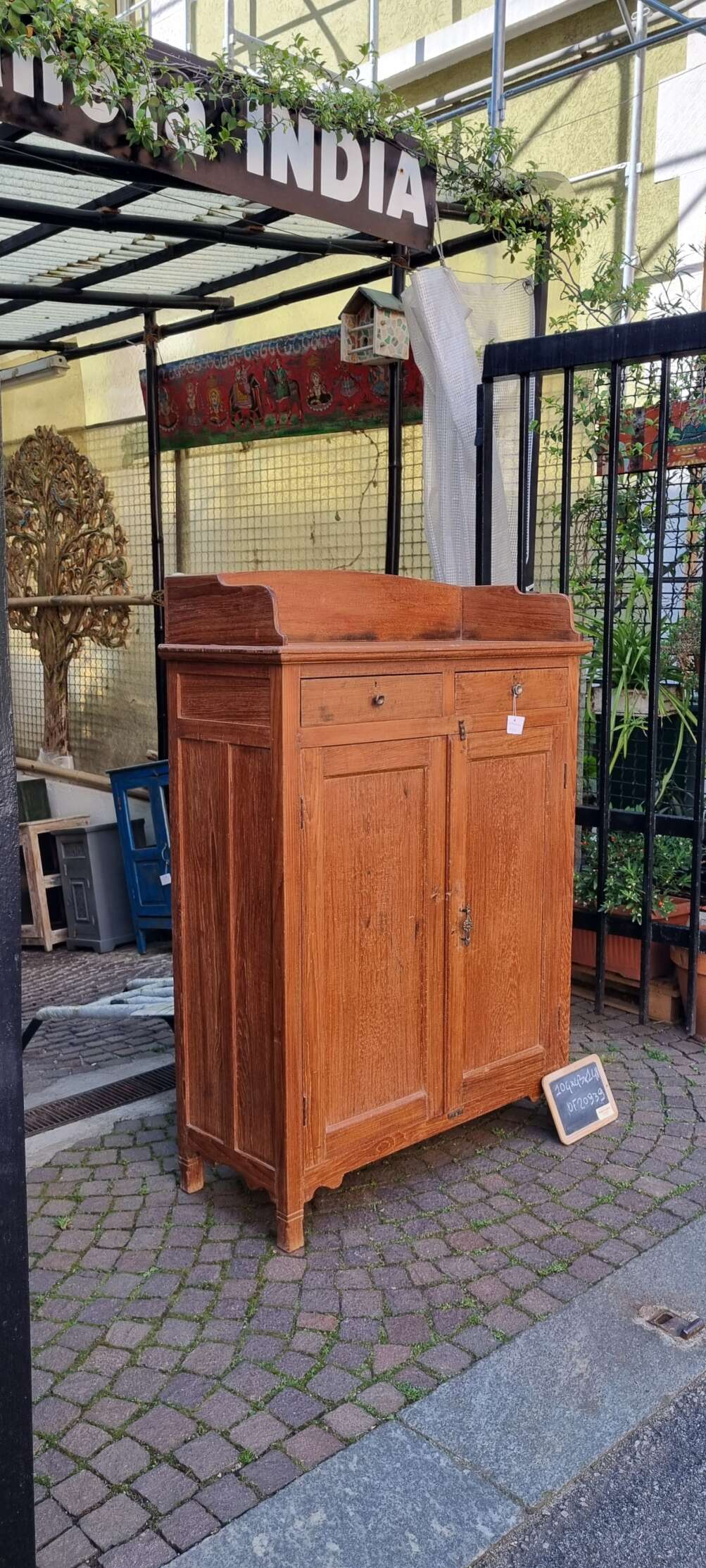 Credenza alta teak con alzata - immagine 2