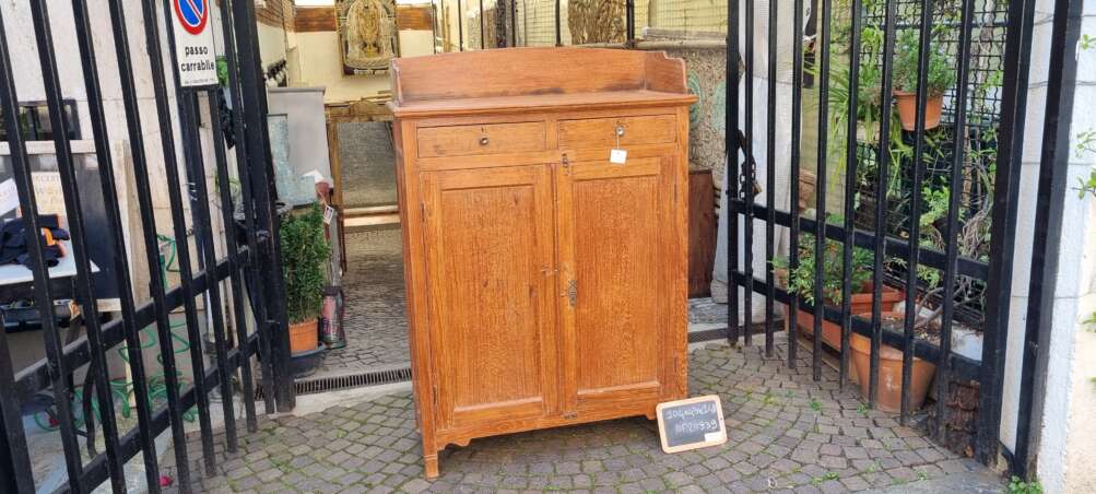 Credenza alta teak con alzata - immagine 5