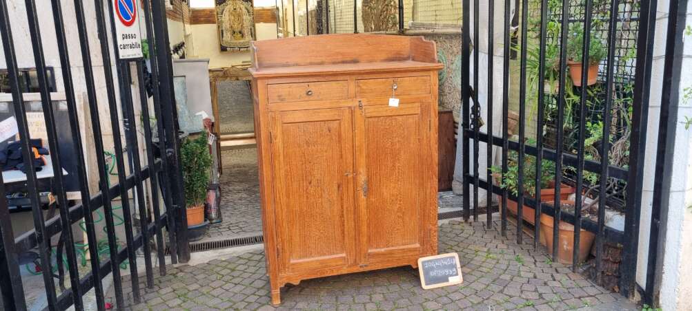 Credenza alta teak con alzata - immagine 11