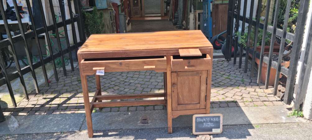 Scrivania teak con vano estraibile - immagine 5