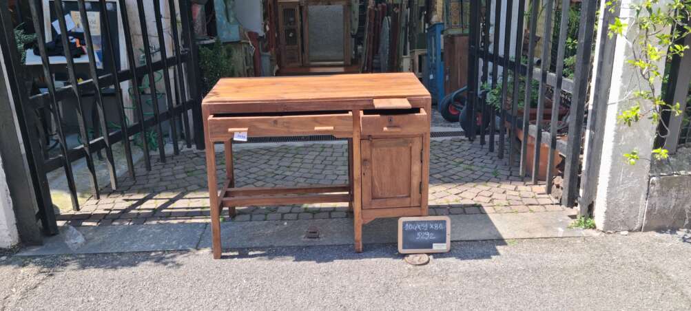 Scrivania teak con vano estraibile