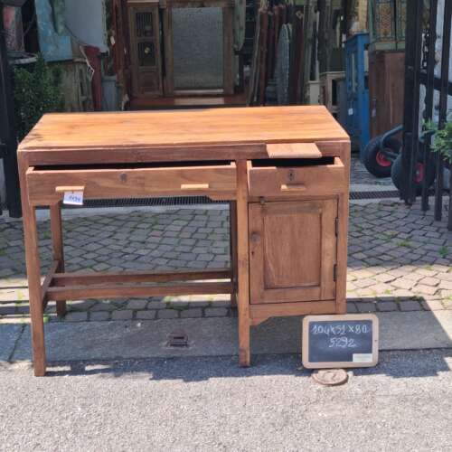Scrivania teak con vano estraibile