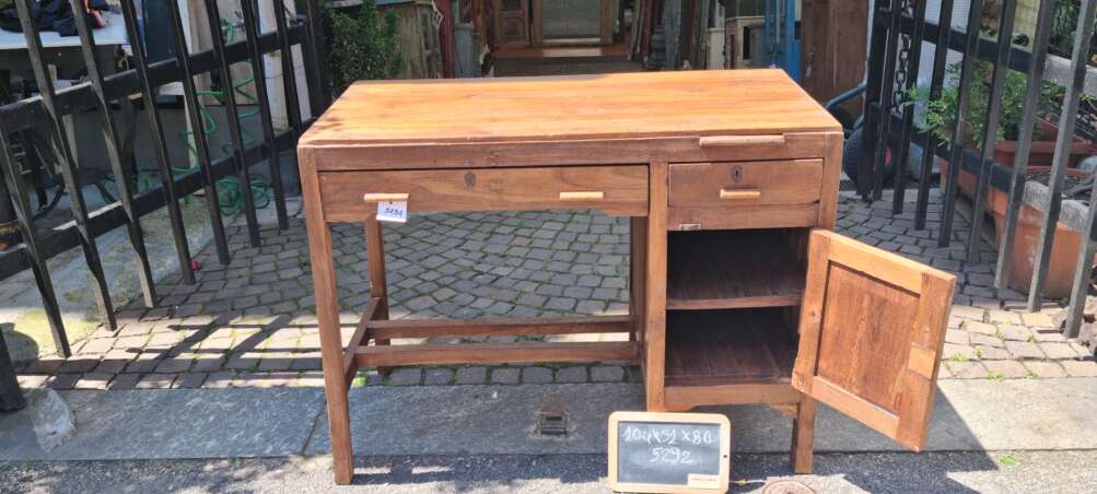Scrivania teak con vano estraibile - immagine 7