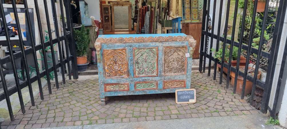 Mobiletto indiano scolpito multicolore - immagine 7