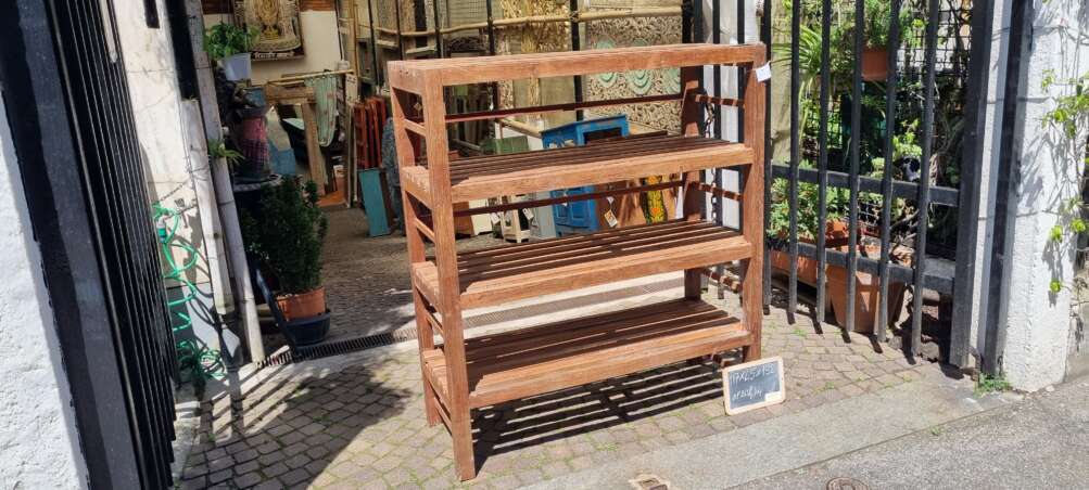 Scaffale in teak a 4 ripiani