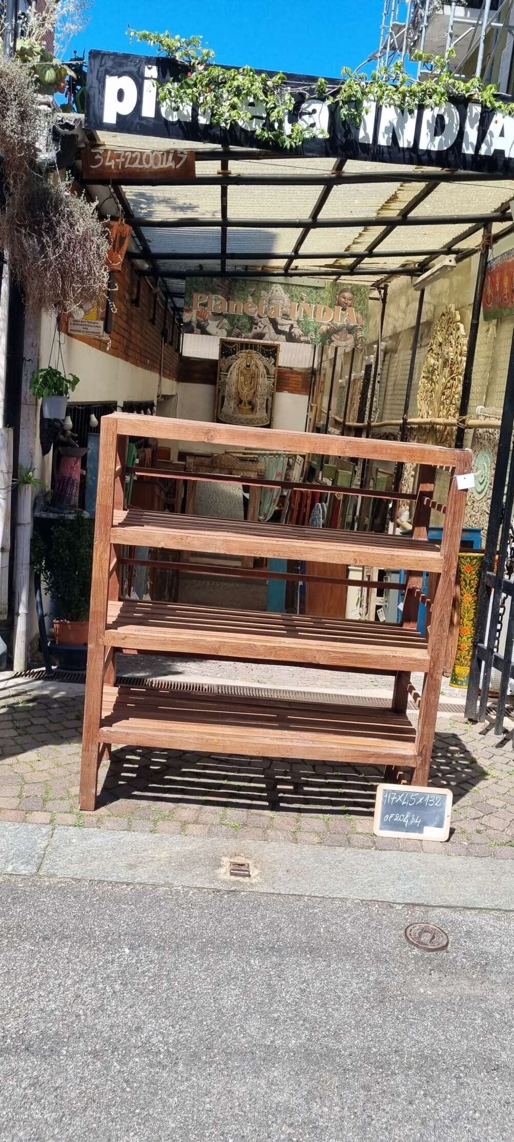 Scaffale in teak a 4 ripiani - immagine 4