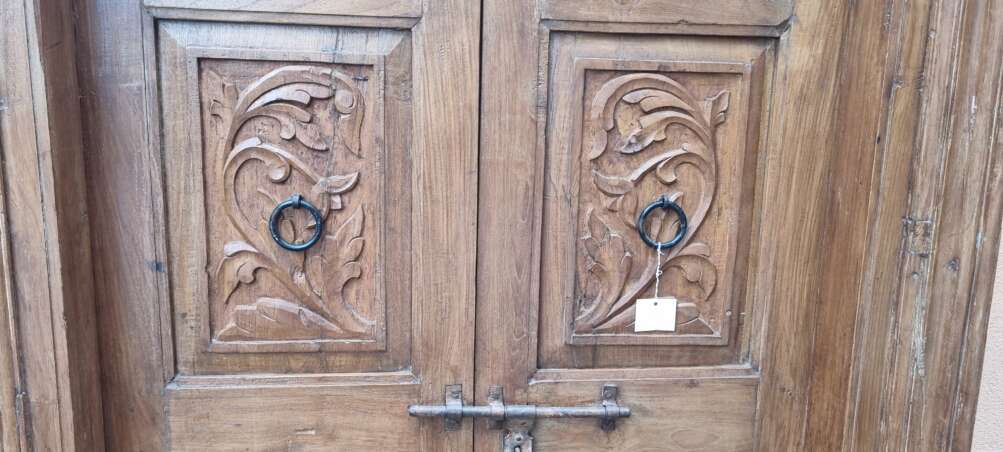 Porta indiana antica in teak - immagine 3