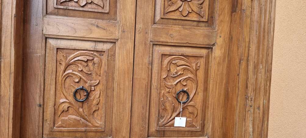 Porta indiana antica in teak - immagine 8