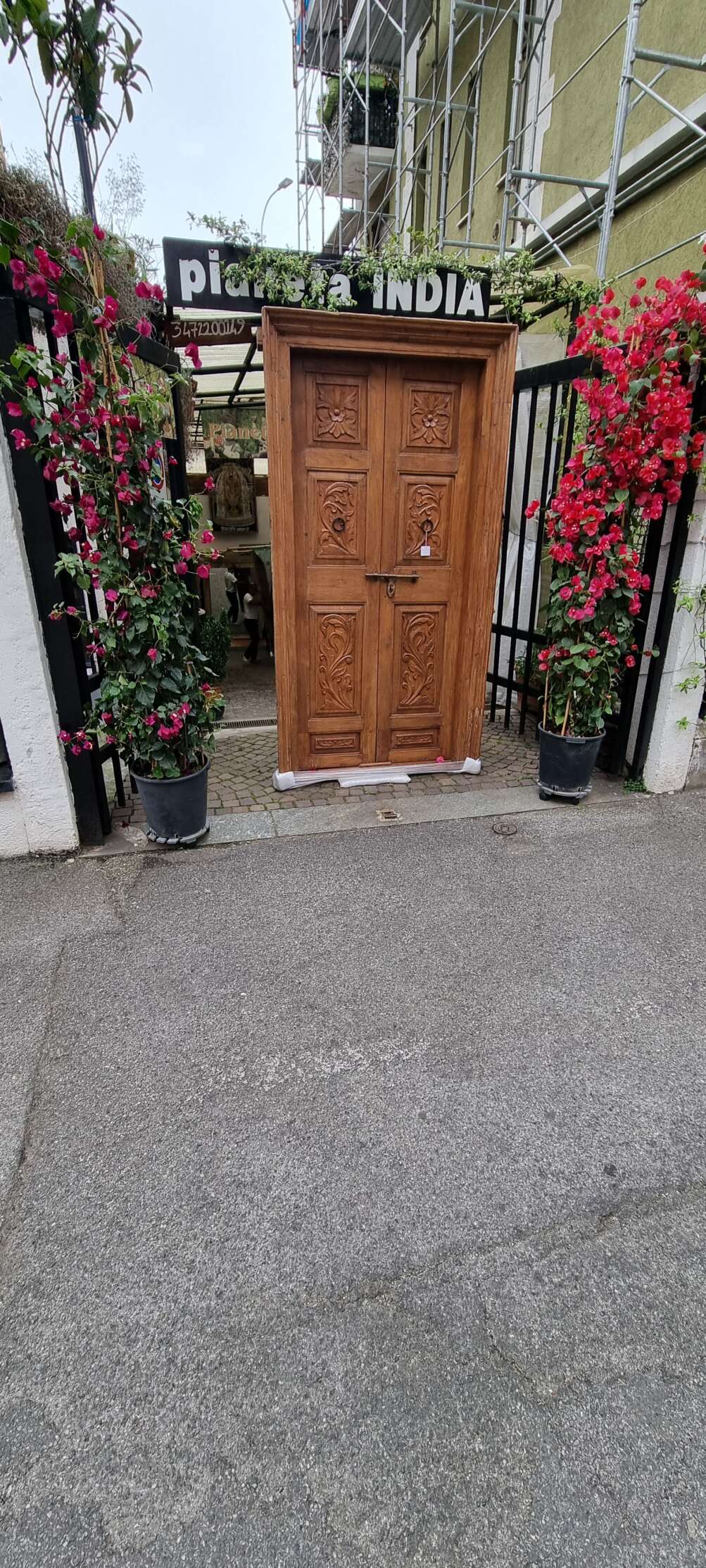 Porta indiana antica in teak - immagine 5