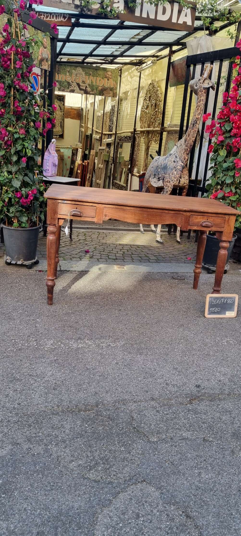 Scrivania indiana in teak - immagine 4