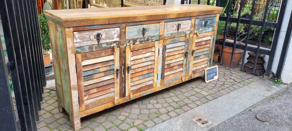 Credenza shabby in legno riciclato - immagine 8