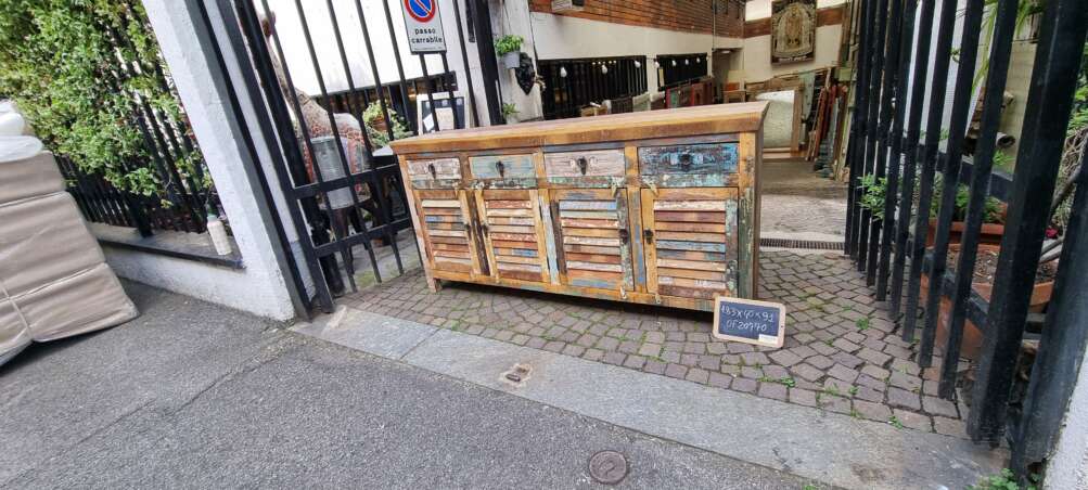Credenza shabby in legno riciclato - immagine 9