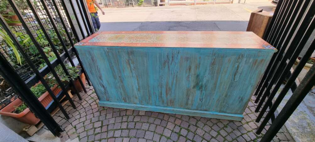 Credenza indiana floreale dipinta a mano - immagine 8