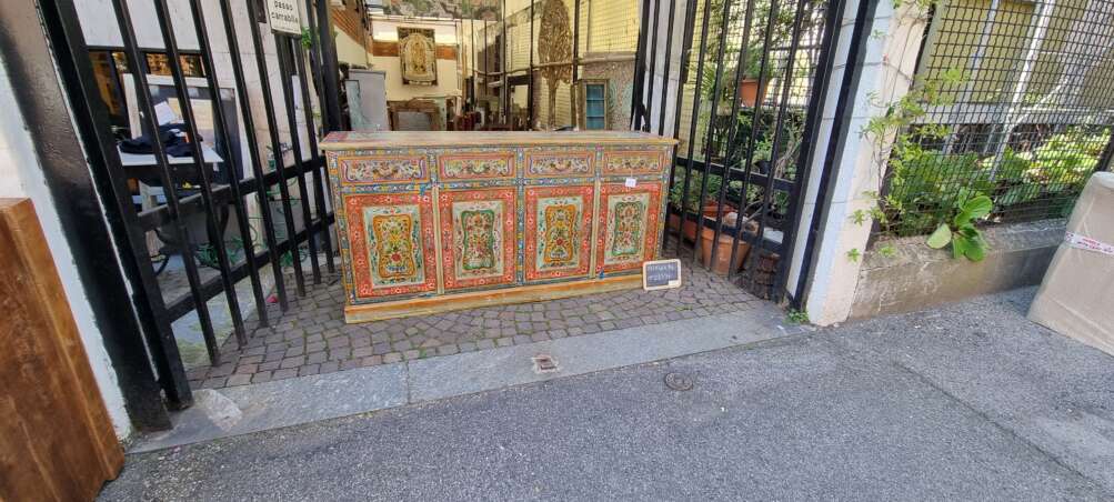 Credenza indiana floreale dipinta a mano - immagine 9