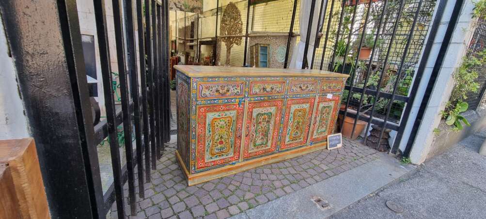 Credenza indiana floreale dipinta a mano - immagine 10