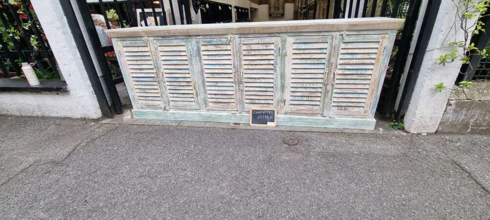 Credenza indiana shutter decapata a 3 ante - immagine 7