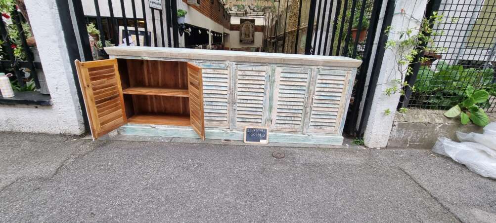 Credenza indiana shutter decapata a 3 ante - immagine 5