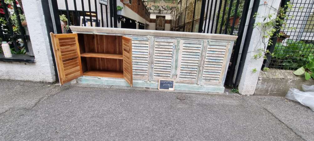 Credenza indiana shutter decapata a 3 ante - immagine 4
