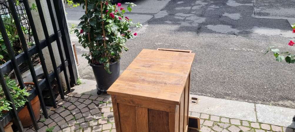 Mobile ad un'anta con cassetto in teak - immagine 7