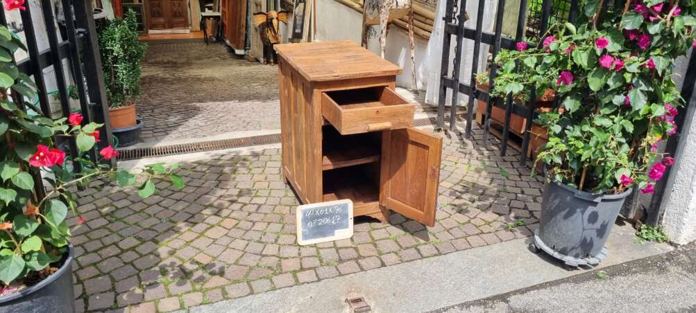 Mobile ad un'anta con cassetto in teak - immagine 6