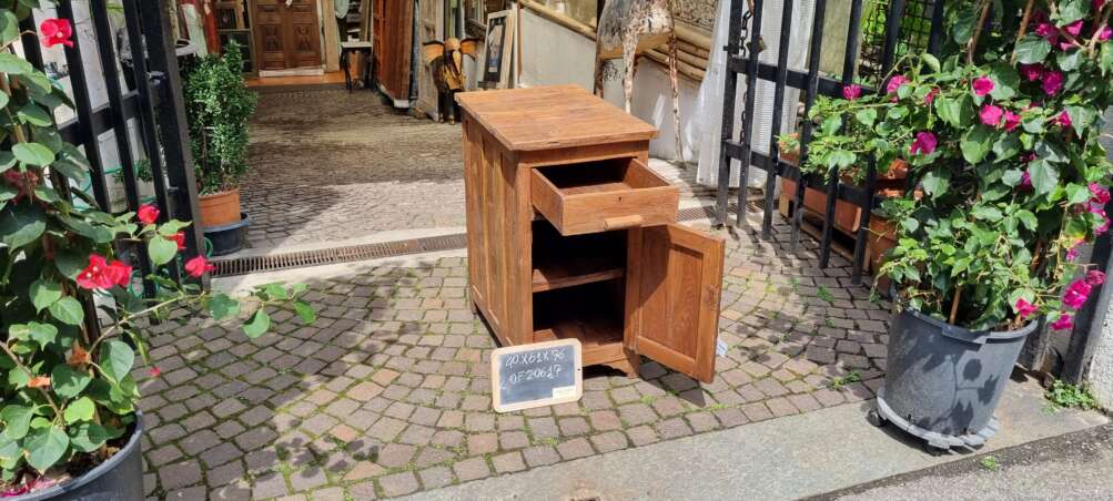Mobile ad un'anta con cassetto in teak - immagine 3