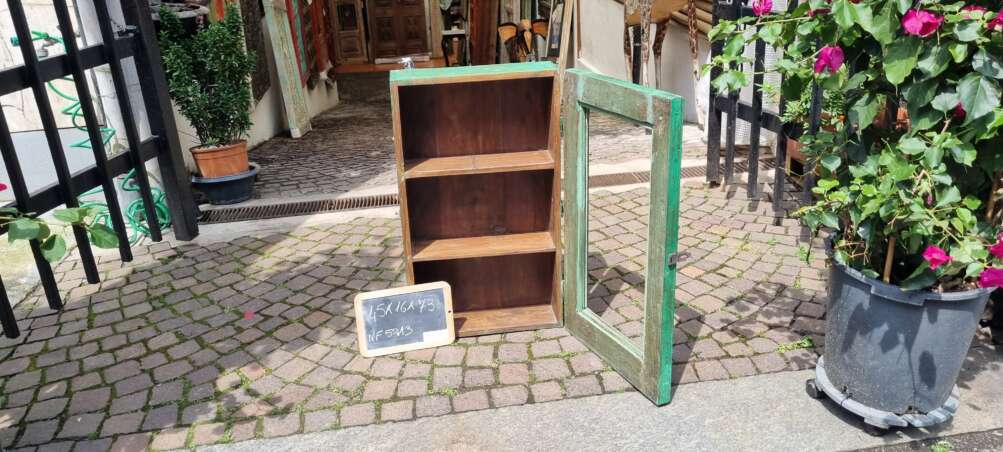 Mobiletto verde acqua con 3 ripiani - immagine 5