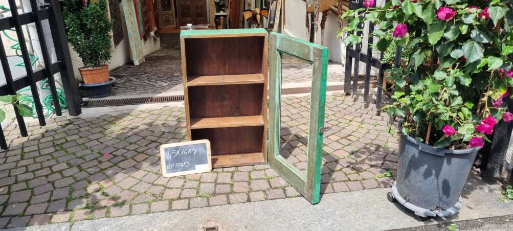 Mobiletto verde acqua con 3 ripiani - immagine 4