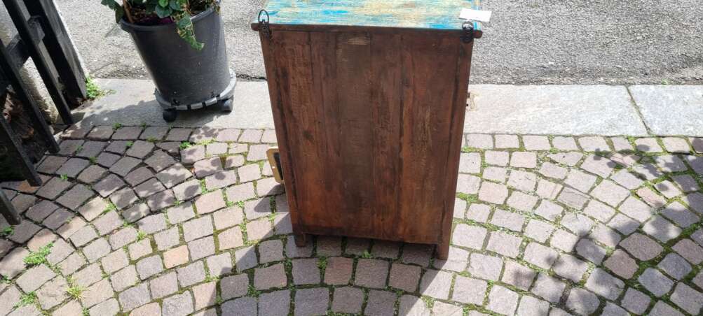 Mobiletto blu con sportello in vetro - immagine 7