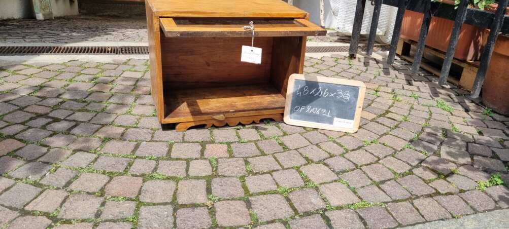 Mobiletto pensile Vintage in Teak con Anta a Vetro - immagine 8