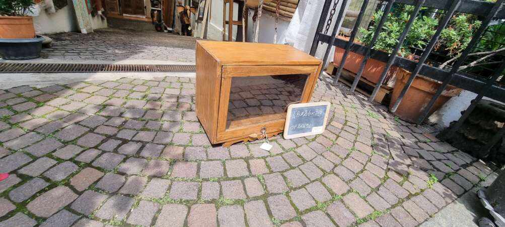 Mobiletto pensile Vintage in Teak con Anta a Vetro - immagine 5