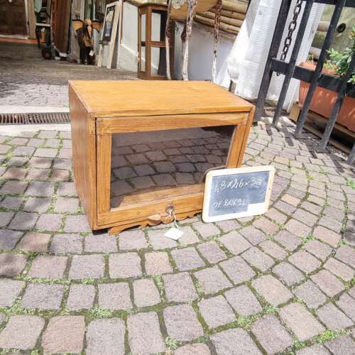 Mobiletto pensile Vintage in Teak con Anta a Vetro