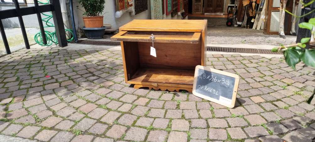 Mobiletto pensile Vintage in Teak con Anta a Vetro - immagine 2