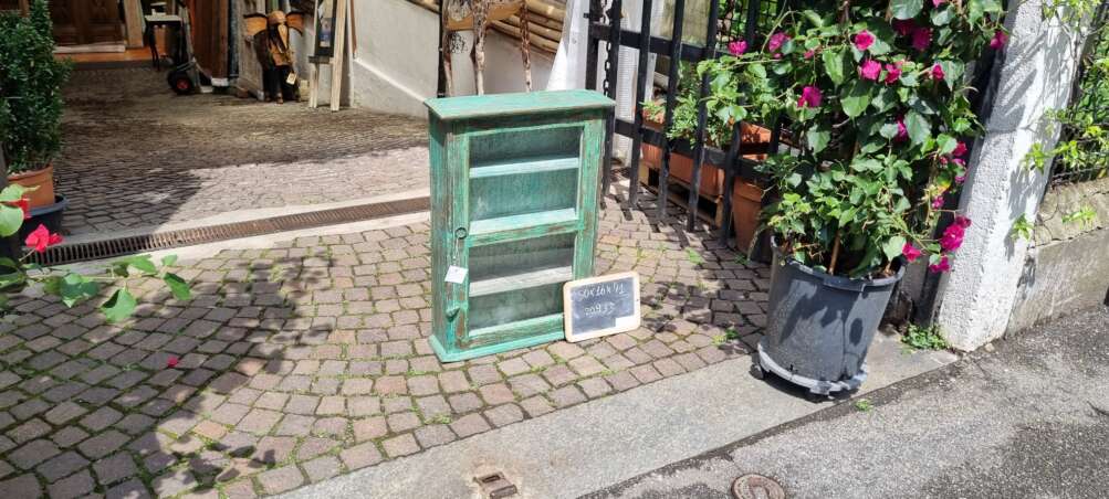 Scaffale pensile verde decapato - immagine 7