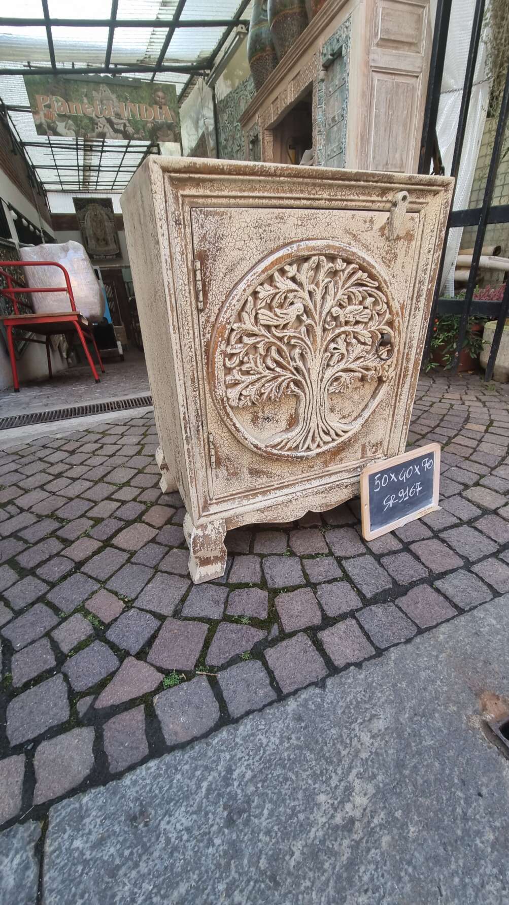 Comodino albero della vita shabby
