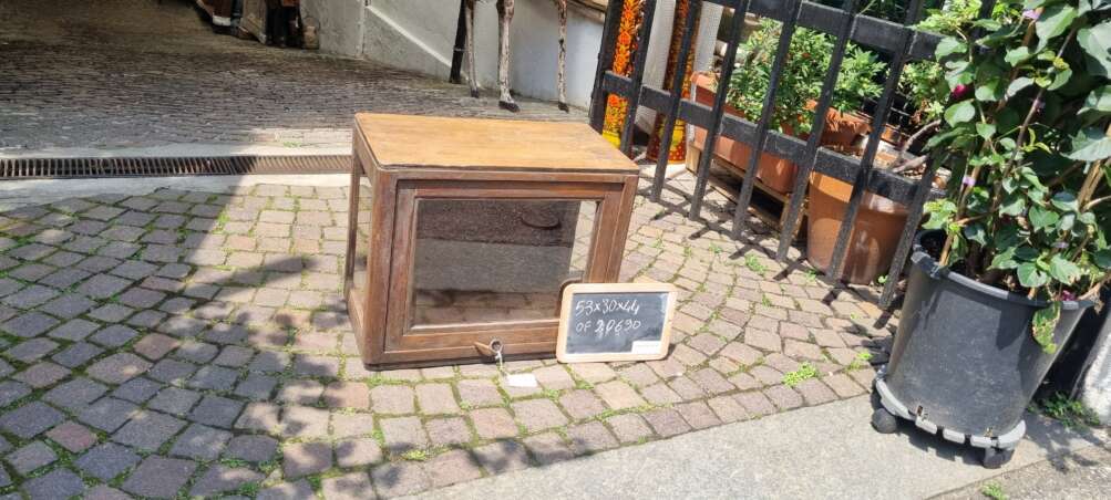 Mobiletto vetrinetta basso in teak - immagine 7