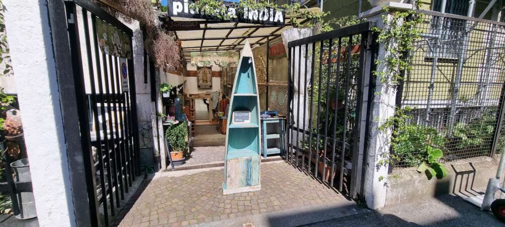 Libreria a forma di canoa azzurra - immagine 8