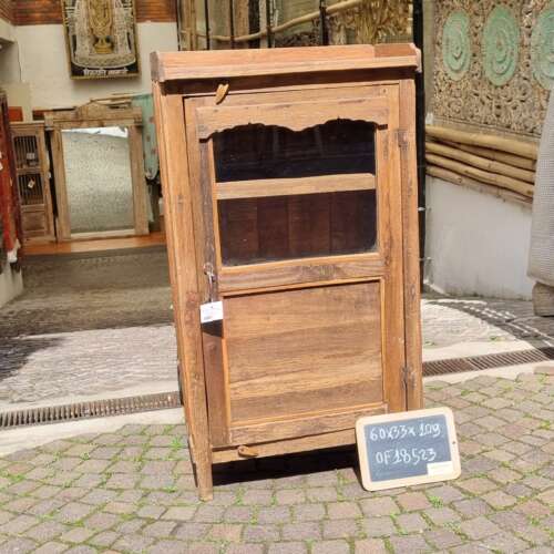Mobiletto rustico a vetrina alta
