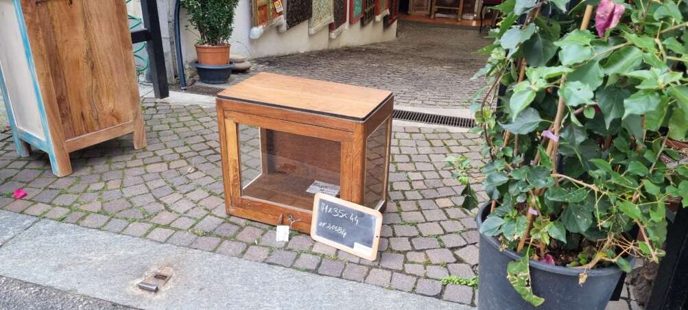 Vetrinetta cubica in teak - immagine 4