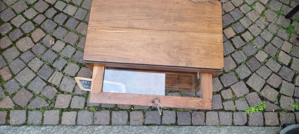 Vetrinetta cubica in teak - immagine 2